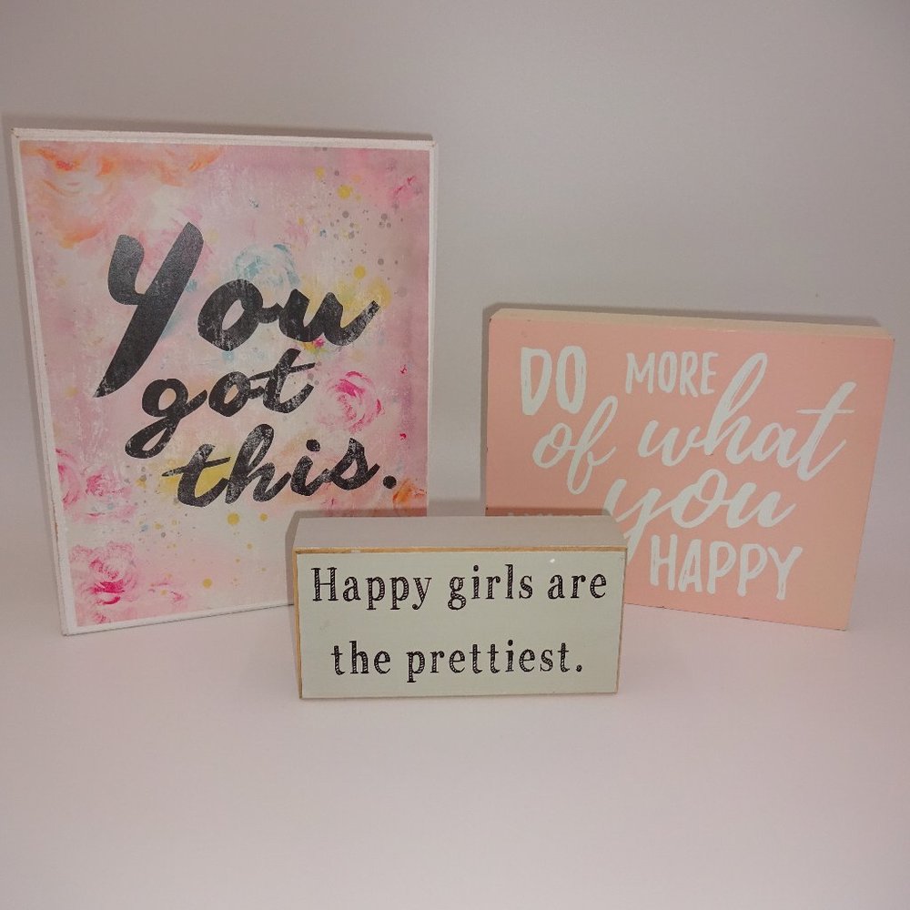 Lot 3 Signs PTM Images You Got Nielsen Bainbridge Do More Collins Happy Girls